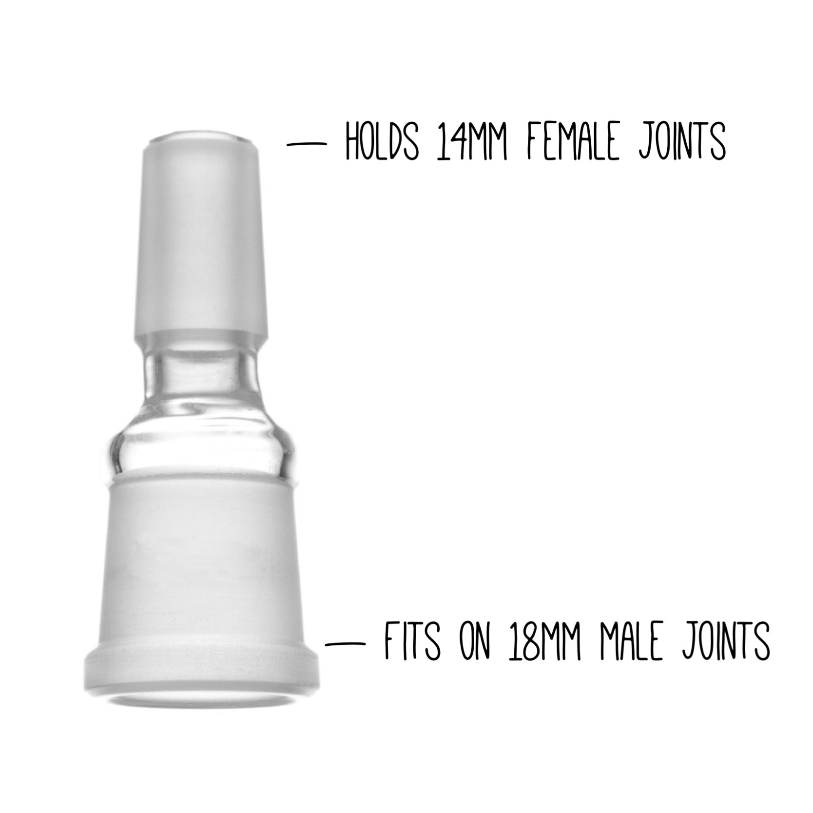 Grav® Joint Size Adapter - Converts 14mm Female to 18mm Female
