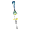 Pulsar Candy Frit Dab Straw Quartz Blue & Yellow