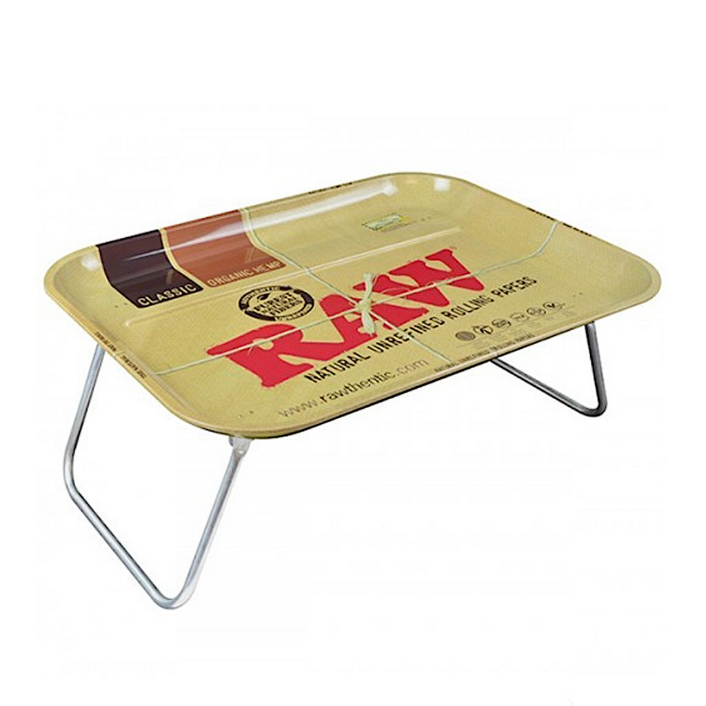 Raw® XXL Metal Dinner/Rolling Tray w. Foldable Legs (20” x 15”)