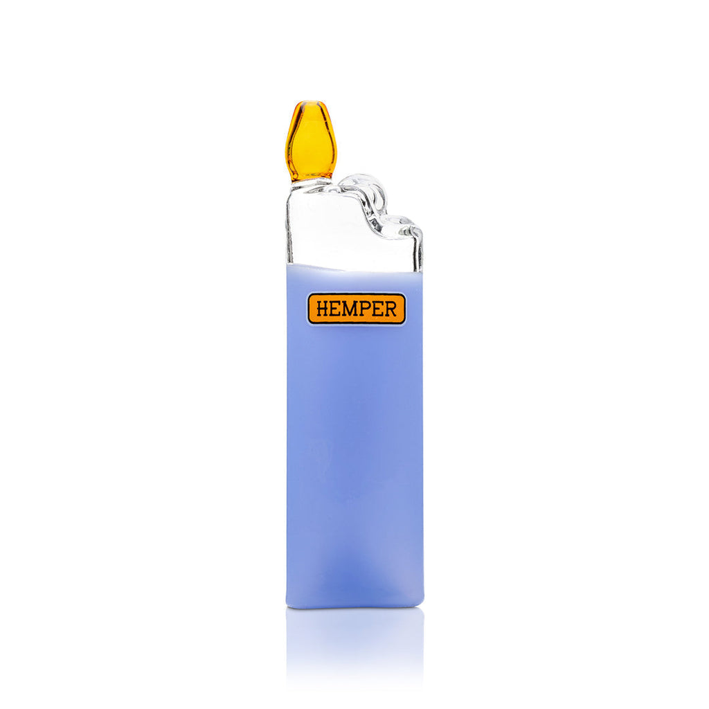 Hemper Bowlman Lighter Themed Glass Pipe