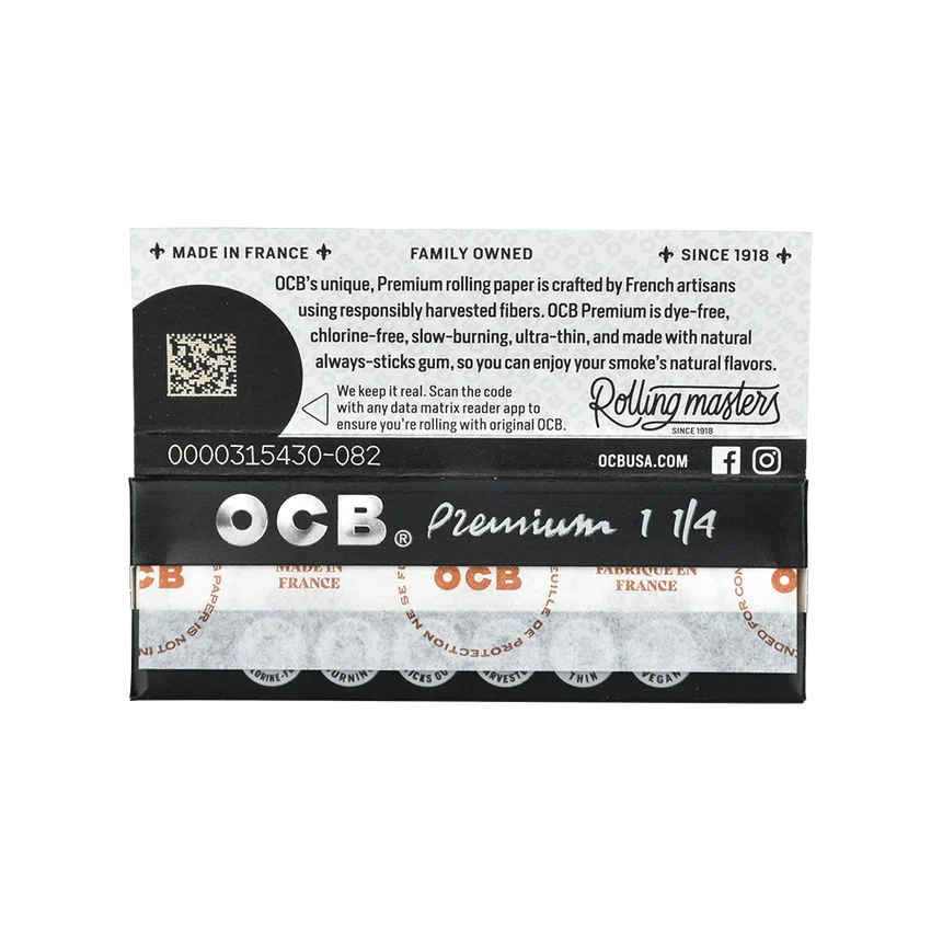 OCB 1.25” Premium Rolling Papers | 24pc Display