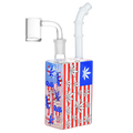 Patriotic Leaf UV Glow Juice Box Dab Rig