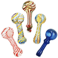 Strident Striped Glass Spoon Pipe Assortment | 3.5" | 20ct Bundle
